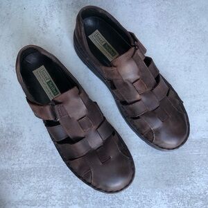 Josef Seibel Fisherman Style Shoe Brown Leather Enclosed Toe And Heel EU 47